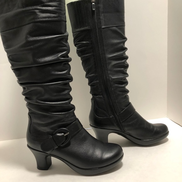 Dansko Shoes - Dansko leather boots/side buckle /scrunchy style